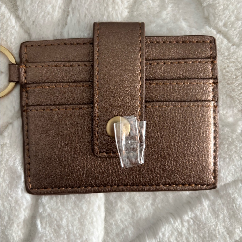 NEW Chico's Key Card Holder Wristlet Tassel Faux Leather Removable Bracelet
